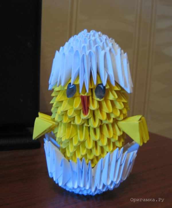 схема оригами цыплёнок из модулей