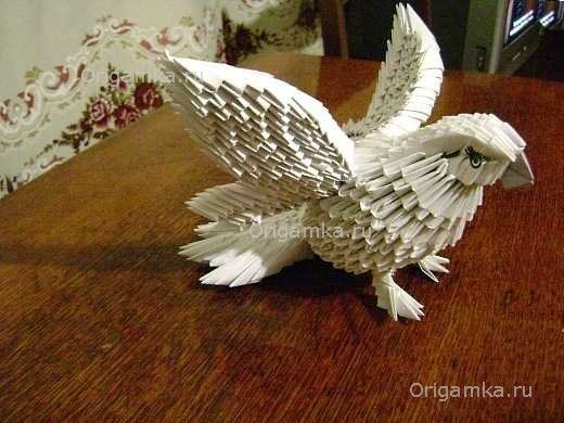 Модульное оригами попугай Кеша