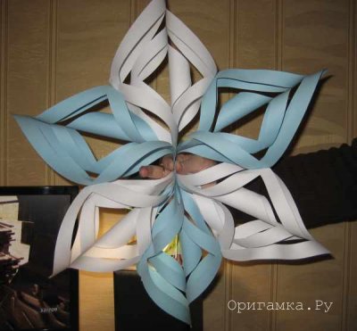 Снежинка оригами