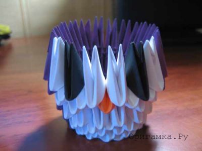 Модульное оригами «Сова малышка»