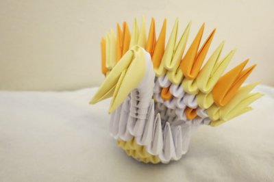 Модульное оригами «Павлин с распущенным хвостом»